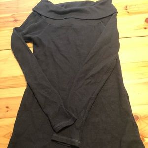 Splendid XS black thermal off the shoulder top